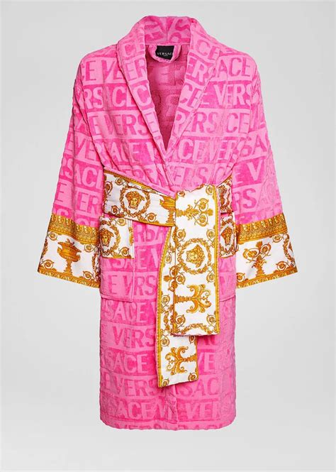 versace pajamas jeans couture|Versace robe women's pink.